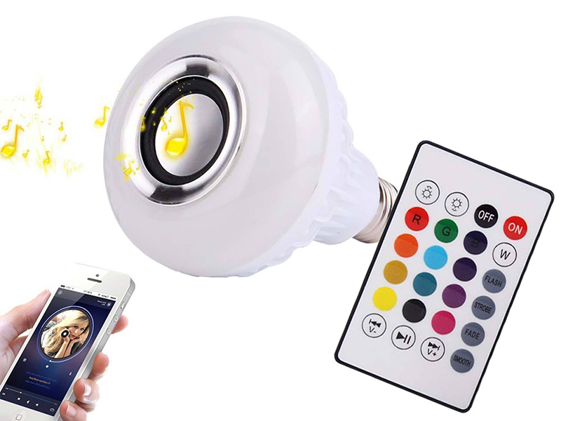 Žiarovka E27 LED 12W RGB Bluetooth s reproduktorom
