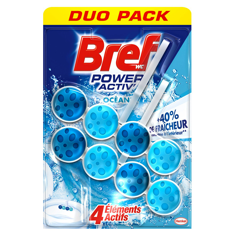 BREF Aktiv - Dezinfekčné guličky na zavesenie do WC 2 x 50g Ocean