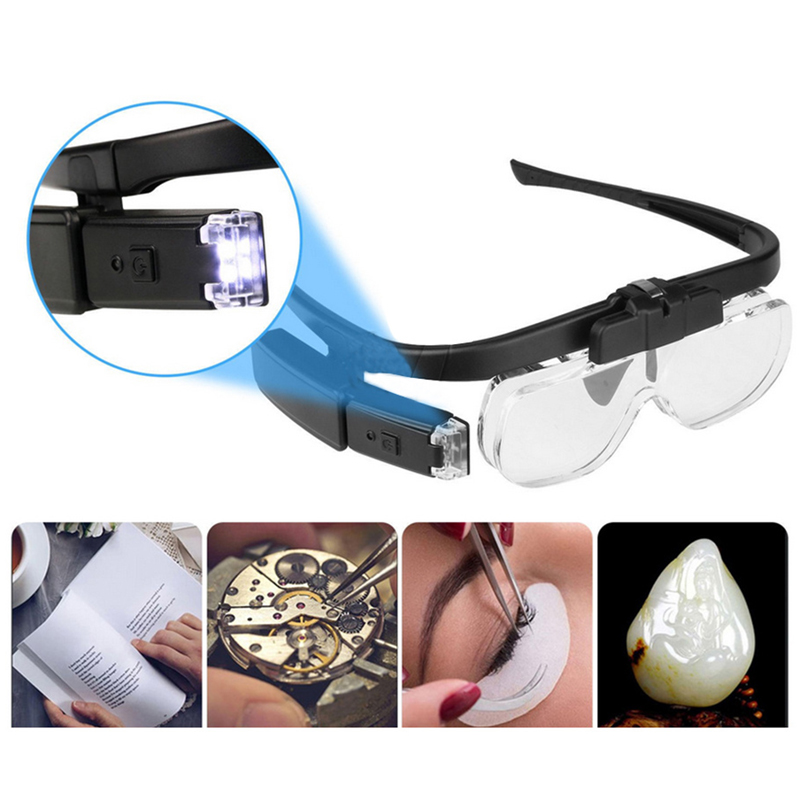 Okuliare s podsvietením so zväčšovacími šošovkami 4,5x