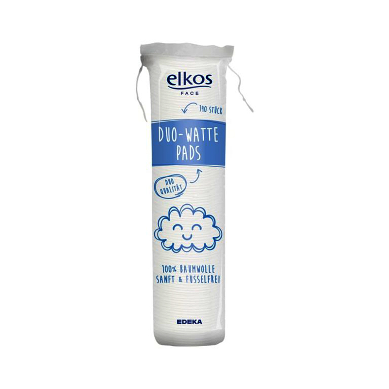 Elkos Duo-Watte Pads kozmetické tampóny 140 ks – 100 % bavlna