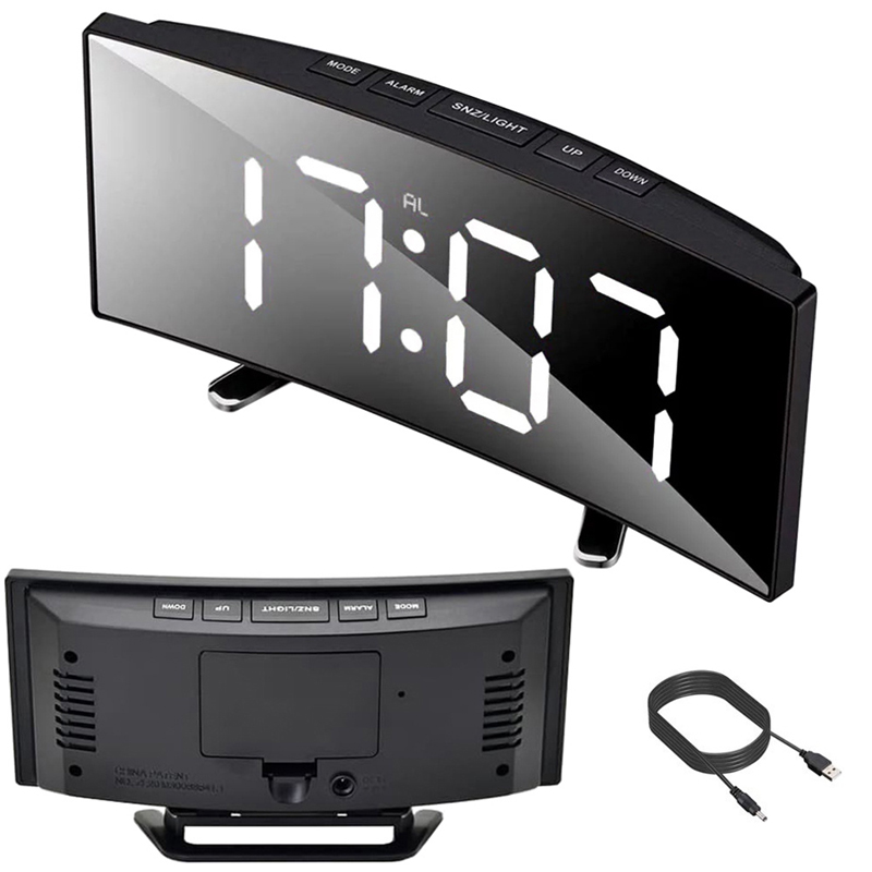 Digitálny LED budík so zrkadlom a teplomerom DT-6507