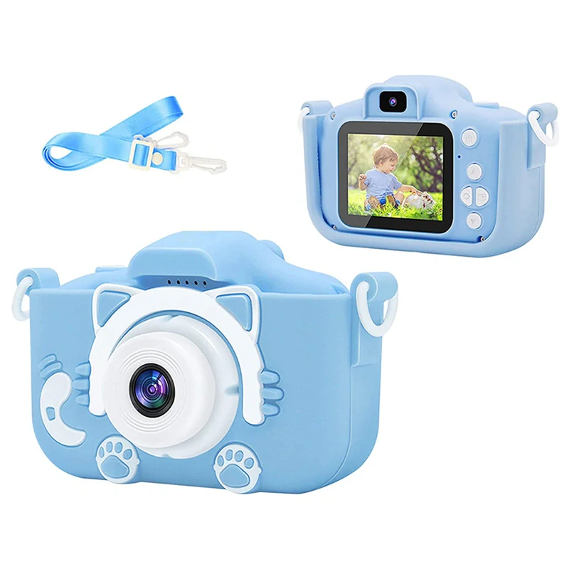 Detský digitálny multifunkčný fotoaparát Mačka modrý