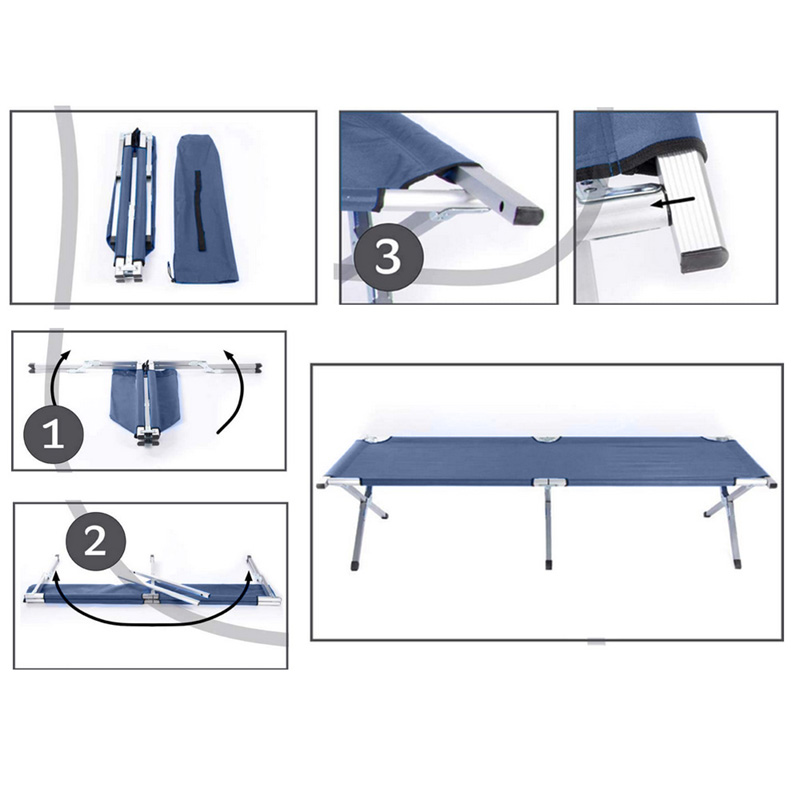 Skladacie lehátko 185x70cm tmavomodré
