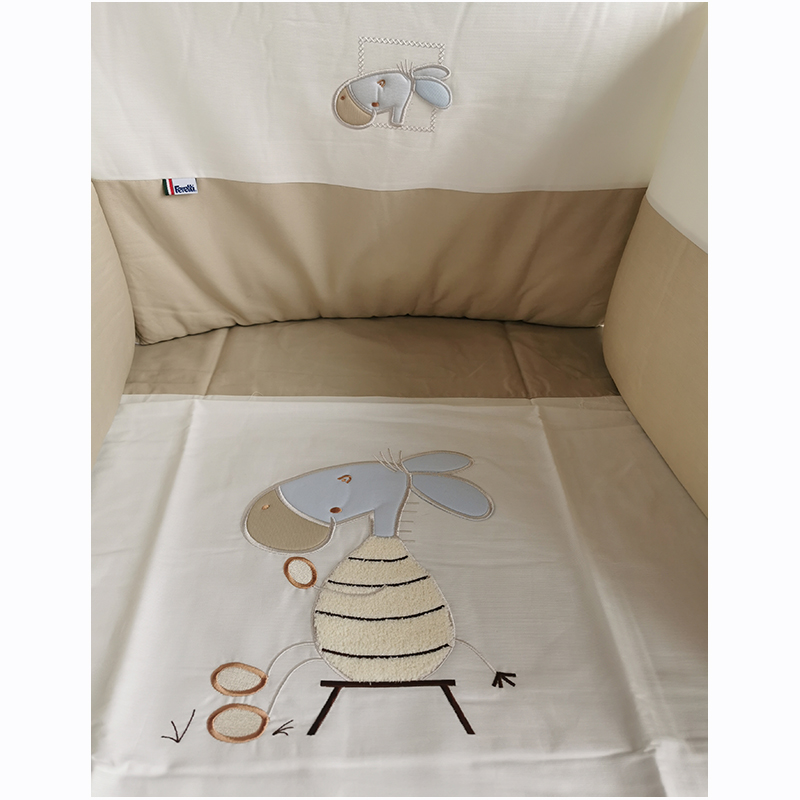 Feretti -  4-dielna súprava do detskej postieľky Beige Donkey