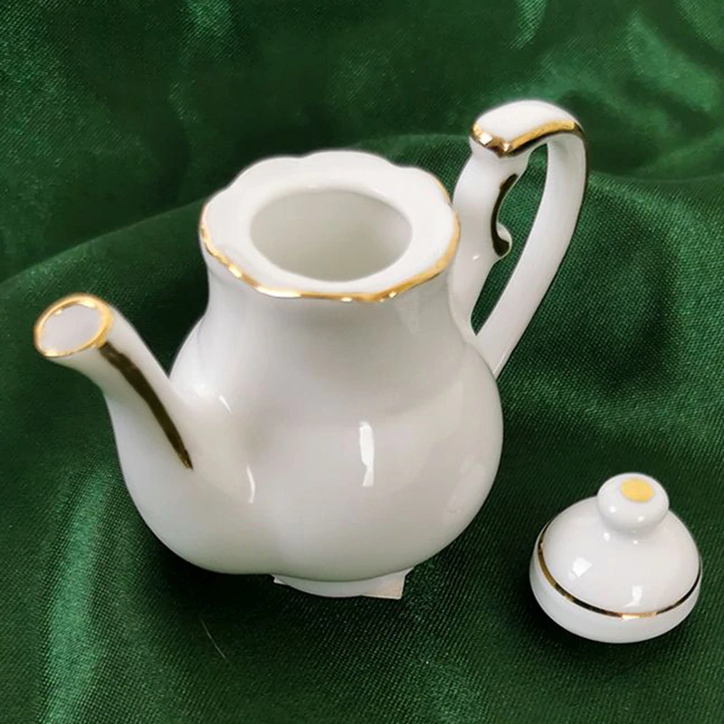 Reutter Porzelan - Porcelánový čajník so zlatým okrajom - miniatúra 6cm
