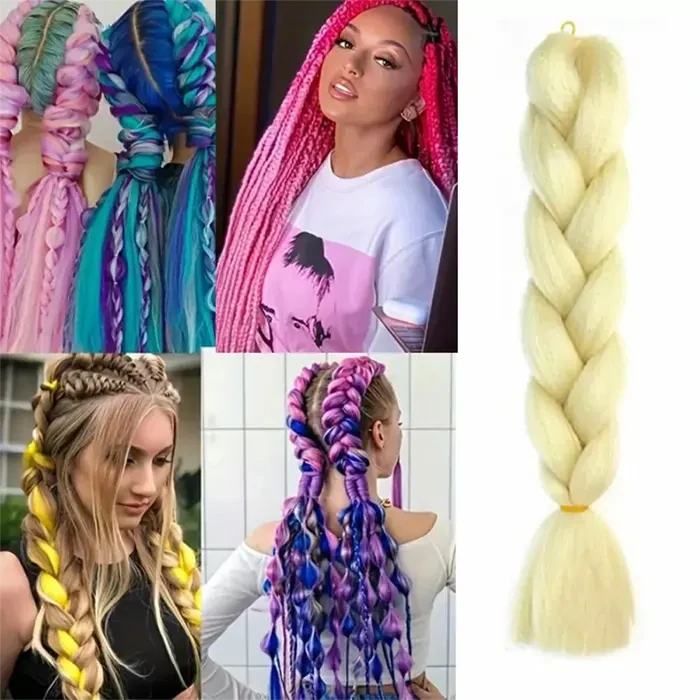 Syntetické vlasy - Vrkoč blond 60cm