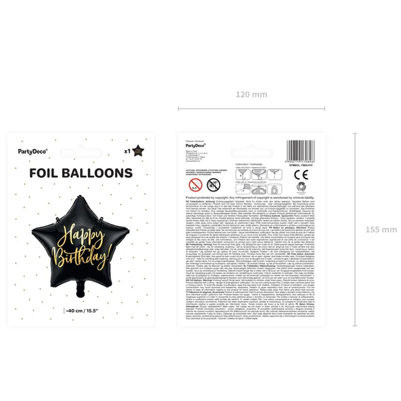 Nafukovací balón 40cm Happy Birthday