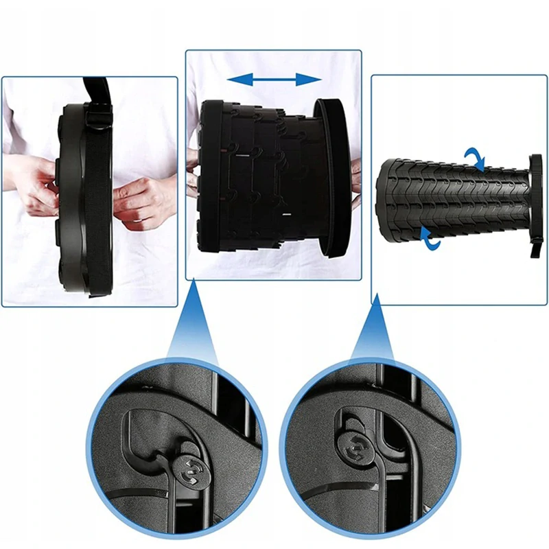 Teleskopická stolička čierna