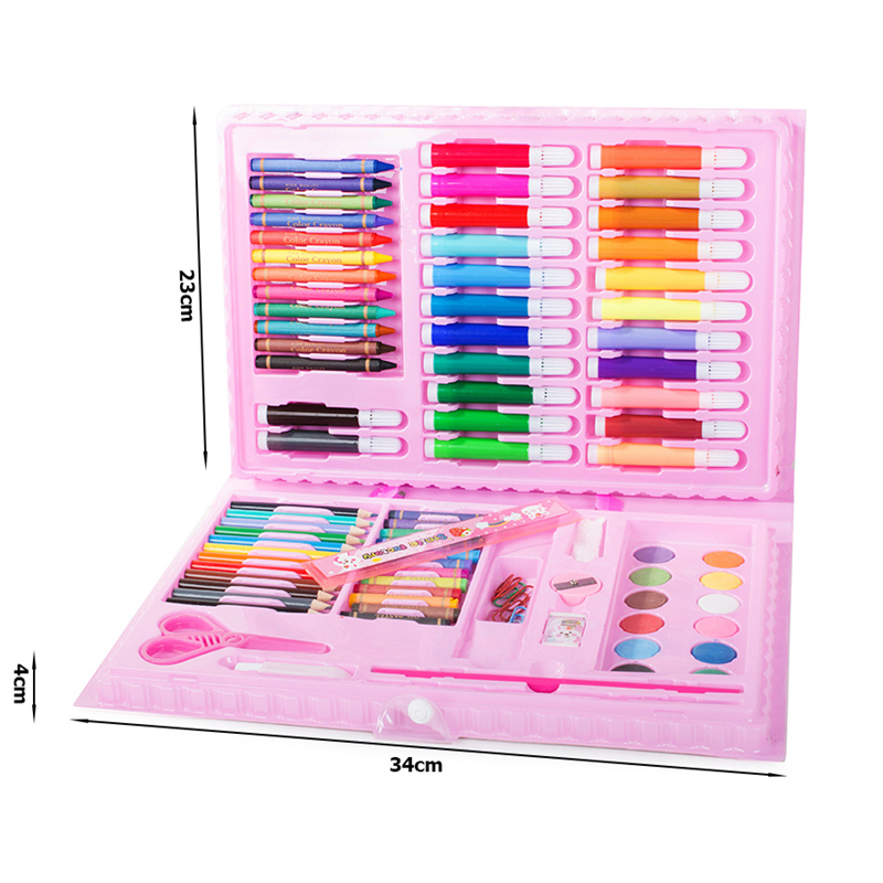 Umelecká sada na kreslenie a maľovanie 86ks ružová
