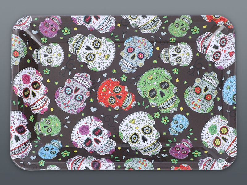 Kovový podnos Skull 18x12cm