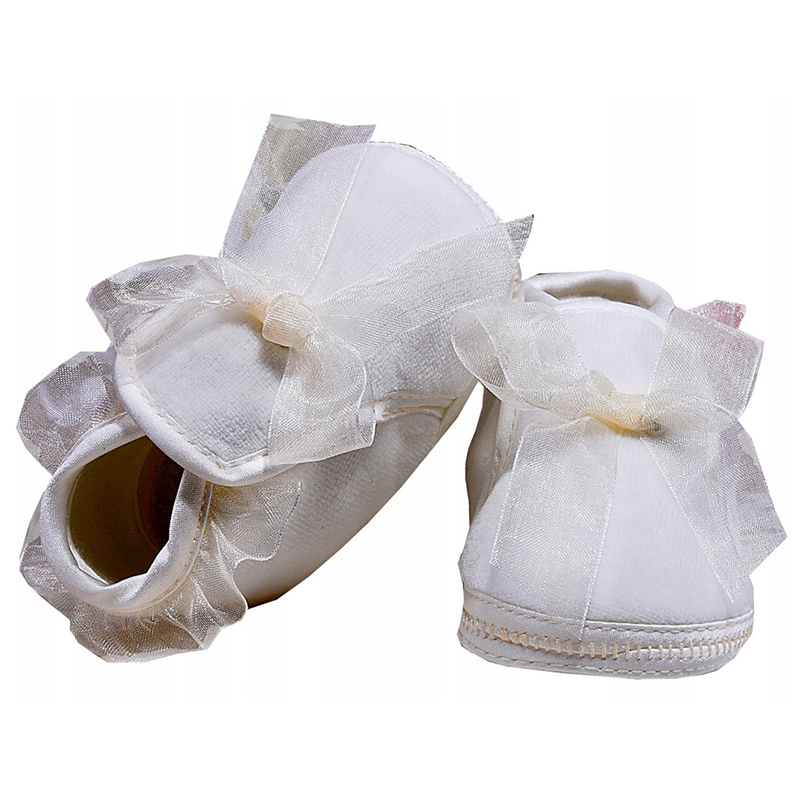 Christopher - Detské topánky - capáčky krémové s mašľou č.18 - 11cm