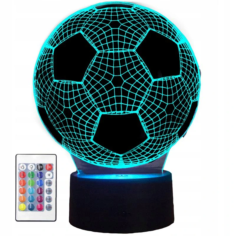 Lampa do detskej izby 3D LED Lopta s diaľkovým ovládaním