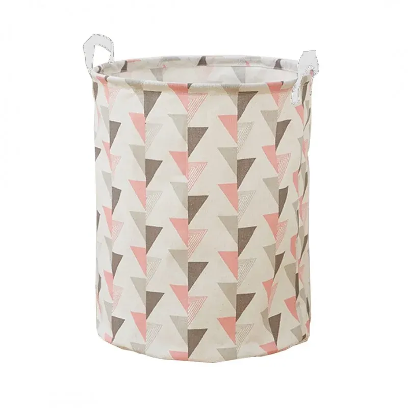 Kôš na prádlo organizér okrúhly ružový 45L