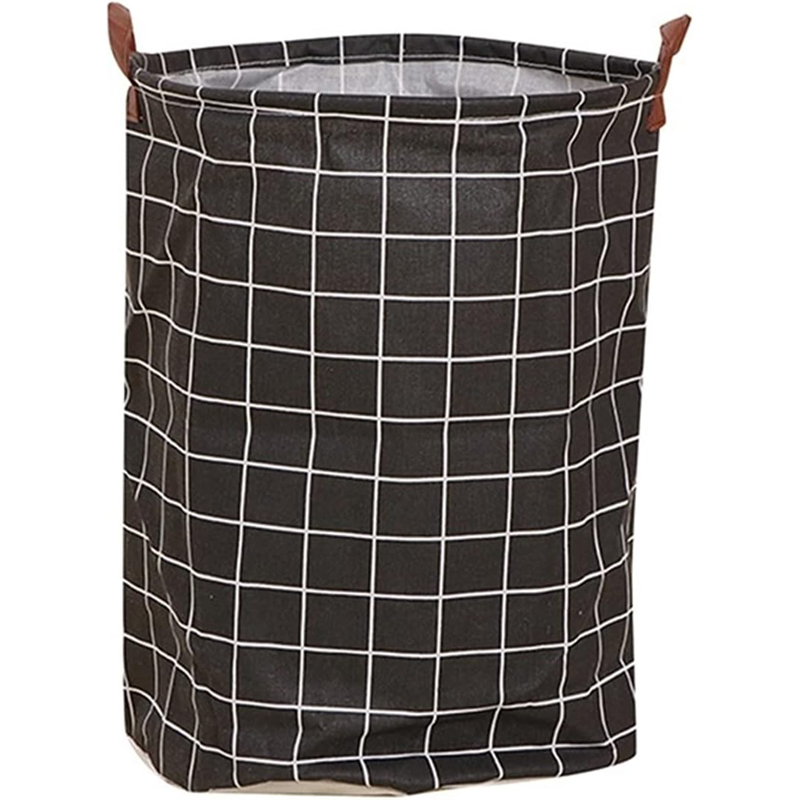 Kôš na prádlo organizér okrúhly čierny 45L