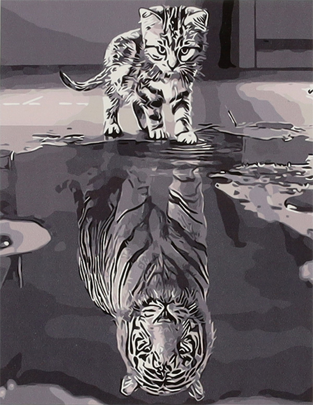 Maľovanie podľa čísel 50x40cm Mačka a tiger