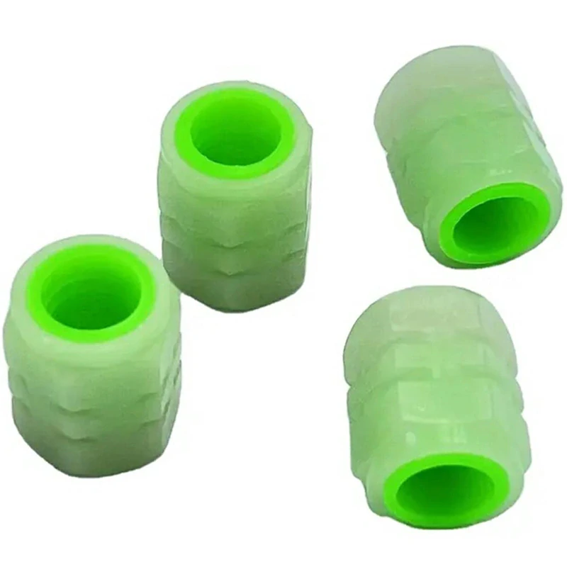 Svietiace čiapočky na ventily automobilov 2ks zelené