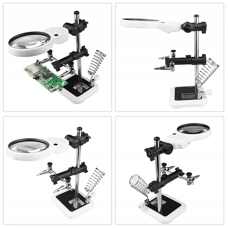 Sada Tretia ruka LED s lupou 5,25x a stojanom na spájkovačku