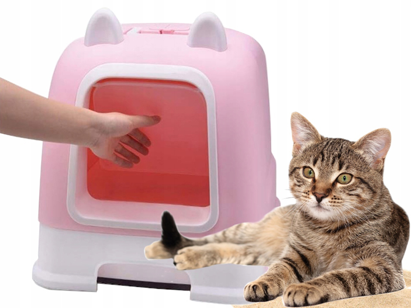 Záchod pre mačky s dvierkami a čistiacou lopatkou