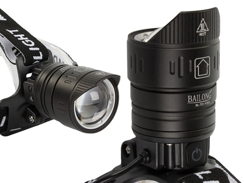 Bailong T51-P360 - Taktická čelová baterka