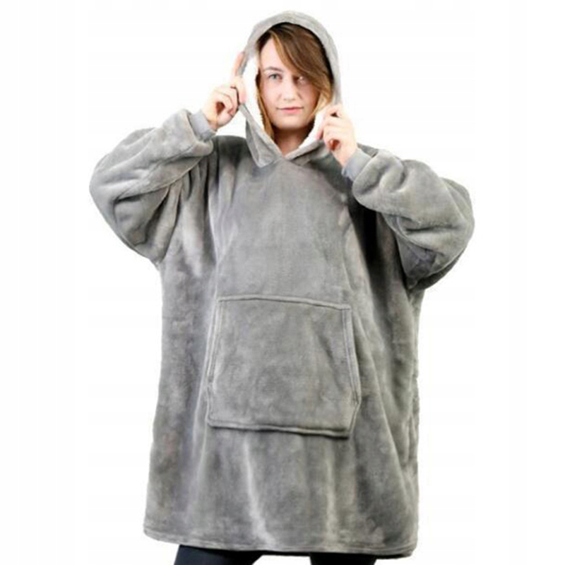 Teplá bunda XXL Oversize unisex sivá