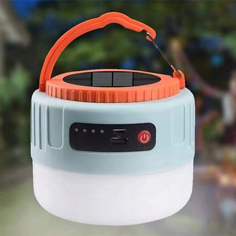 Kempingová solárna USB lampa s diaľkovým ovládaním