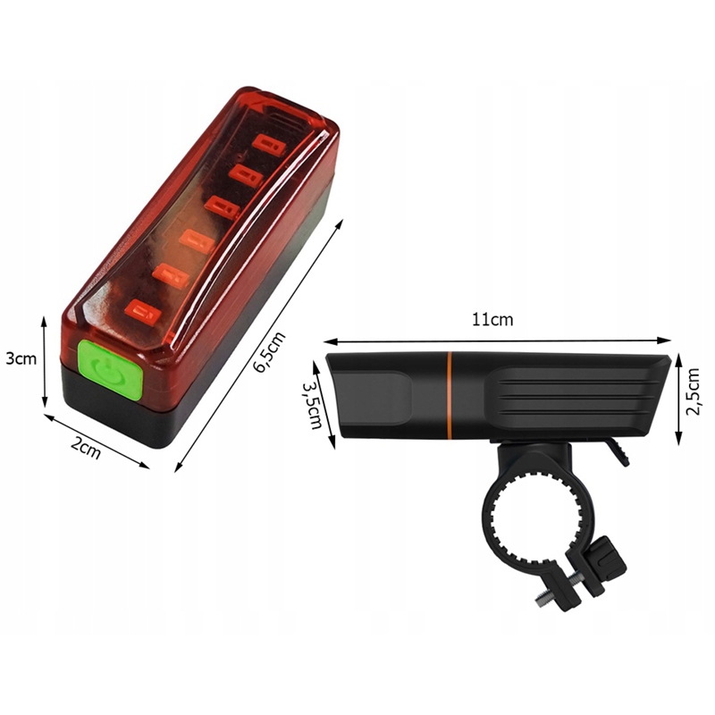 Sada zadné a predné svetlo na bicykel LED USB BL-T3206