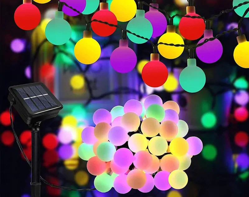 Záhradná solárna girlanda 40 LED multikolor