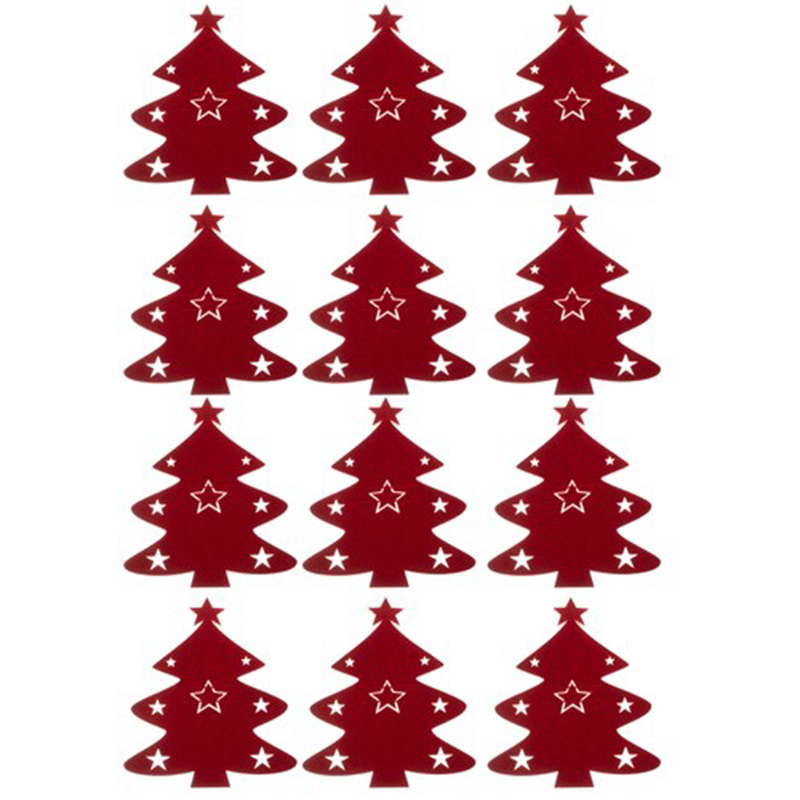 Vianočný obal na príbor Stromčeky (sada 12ks)