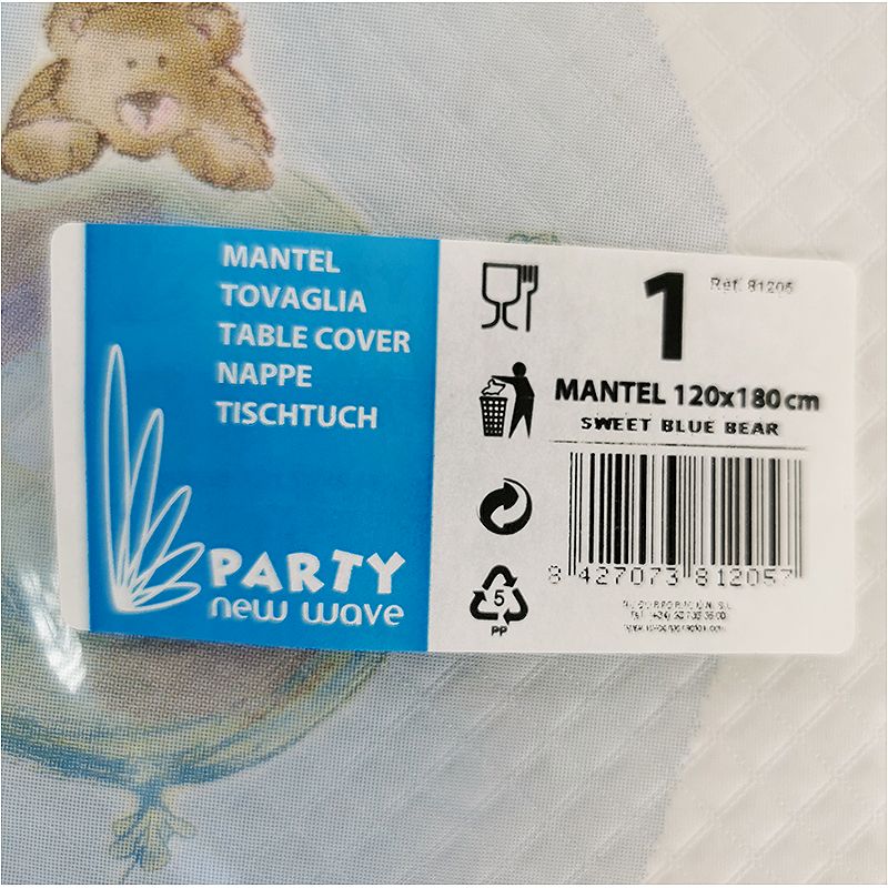 Sweet Blue Bear - Rozprávkový obrus na stôl 180 x 120 cm