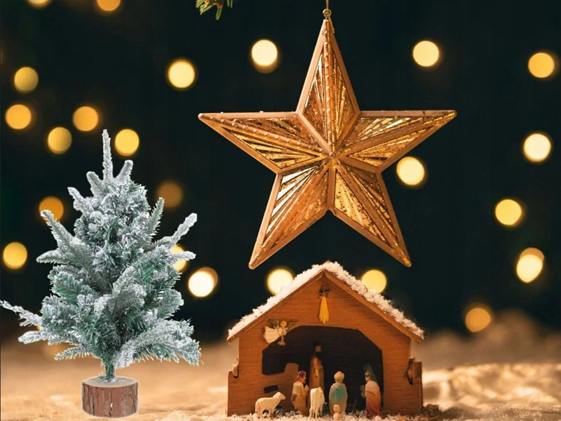 Vianočný stromček na pníku 50cm zasnežený