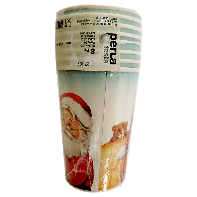 Perla Fiesta - Papierové poháre 200ml vianočné 8 ks