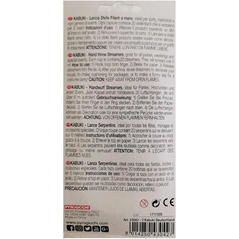 Pyrogiochi - Serpentíny na ručné vyhadzovanie England 2ks