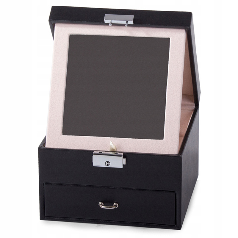 Šperkovnica na bižutériu a šperky čierna 16x16x11cm