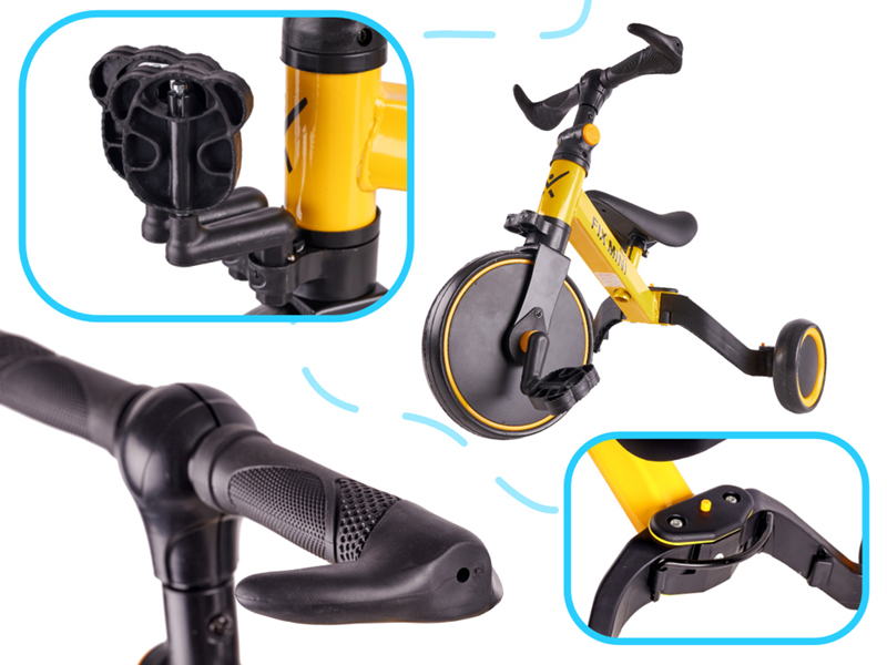 Detská trojkolka s pedálmi Trike Fix Mini 3v1 žltá