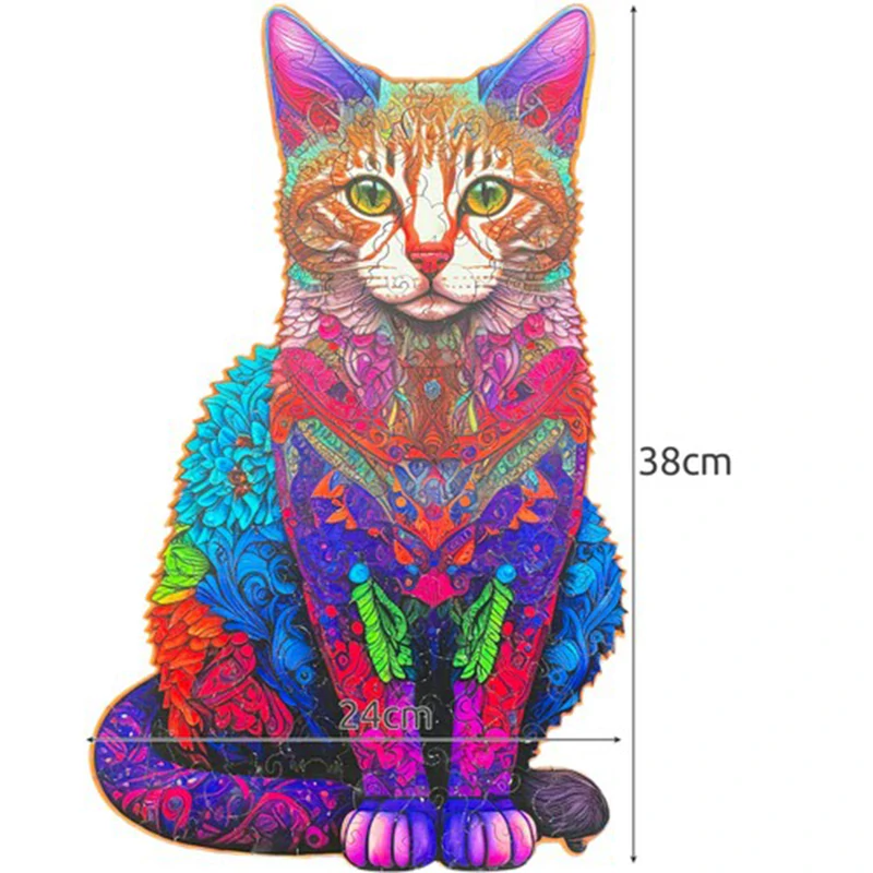 Drevené puzzle Mačka 38x24 cm 130 dielikov