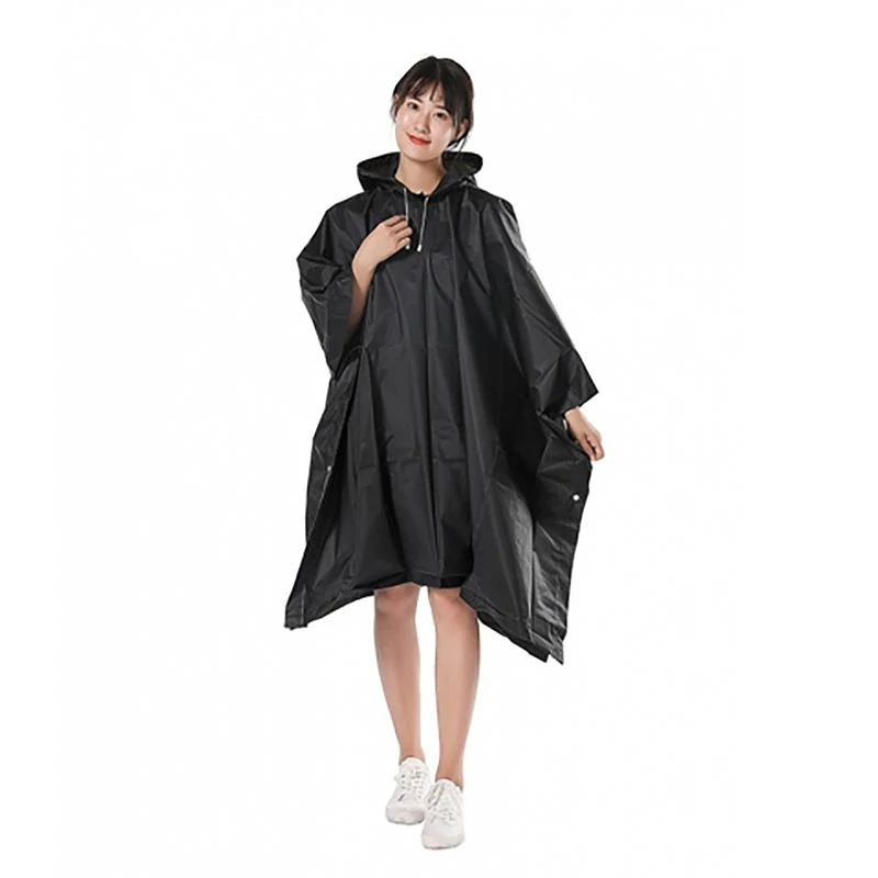 Nepremokavý pršiplášť s kapucňou – čierny, ultraľahký 160 g