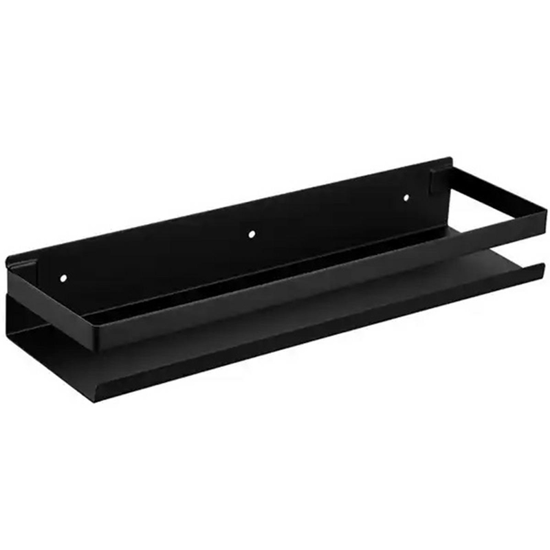 Nástenná kúpeľňová polička kovová čierna 50cm