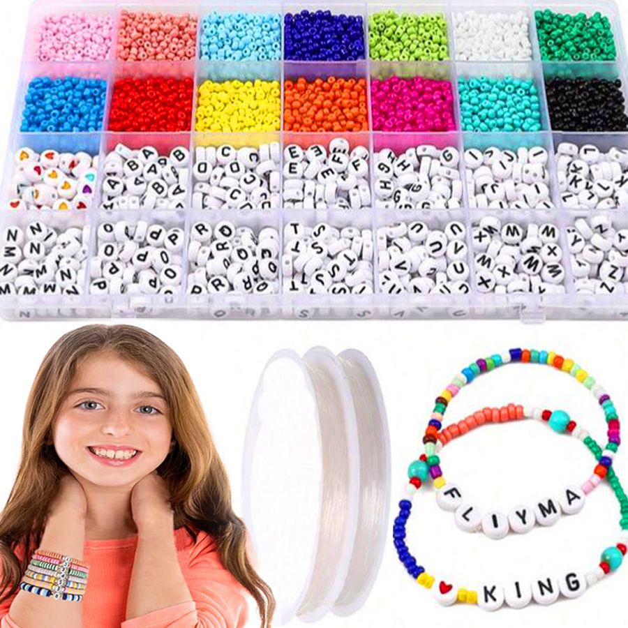 Sada korálok a príslušenstva na výrobu náramkov