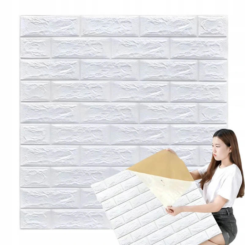 Samolepiaci 3D panel na stenu Biela tehla 70x77cm