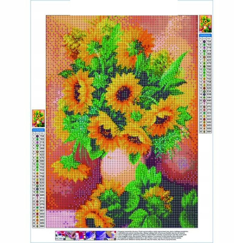 Diamantová výšivka 30x40cm Slnečnice