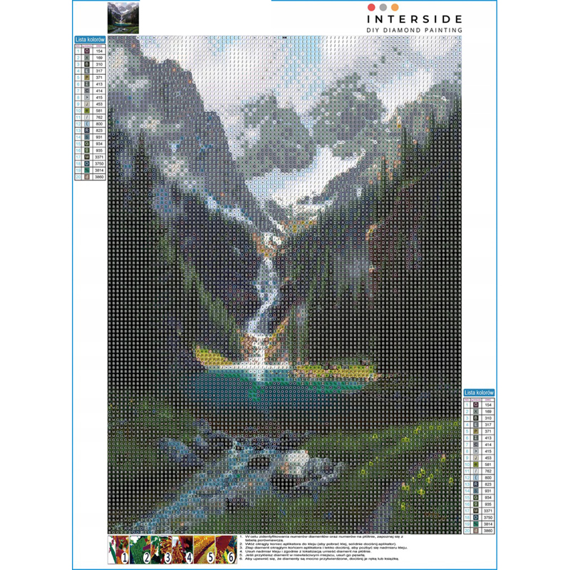 Diamantová výšivka 30x40cm Vodopád