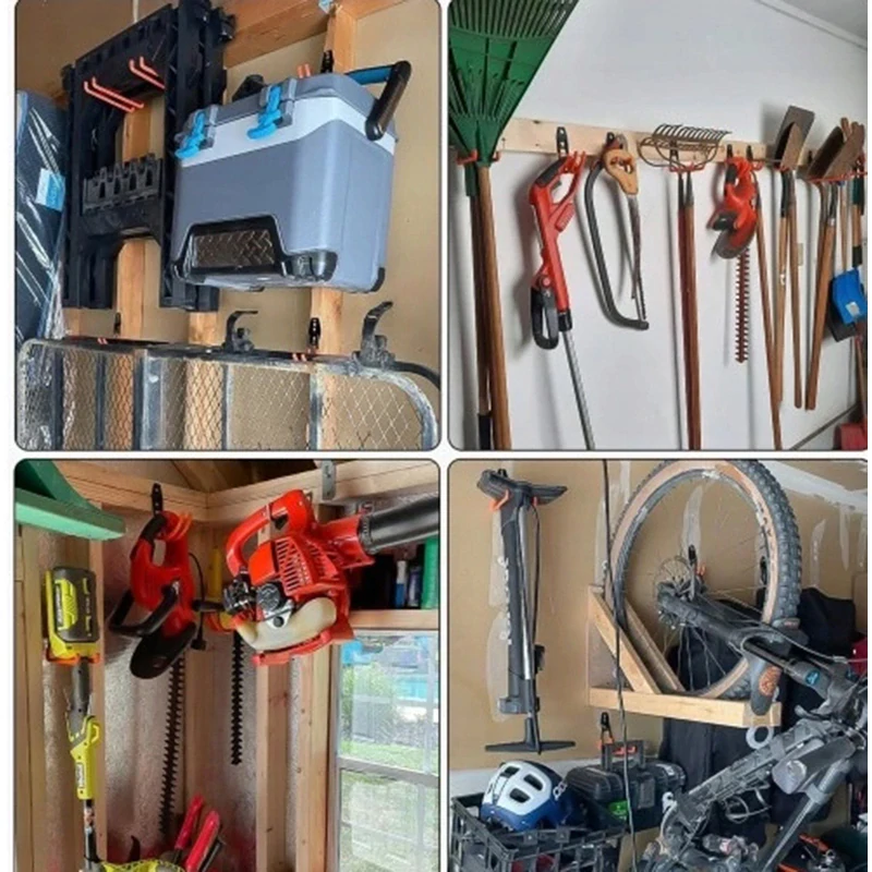 Sada garážových kovových vešiakov na bicykel a náradie 12ks