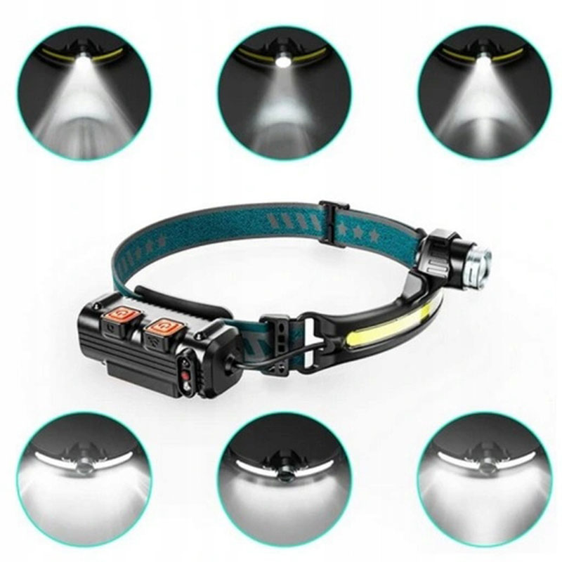 Čelová baterka 2xLED COB s detektorom XML-L2