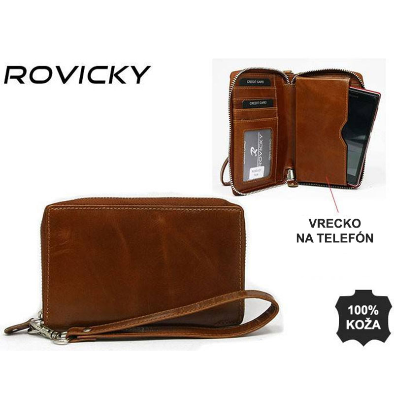Príručná kožená taška Rovicky N165-CC tan