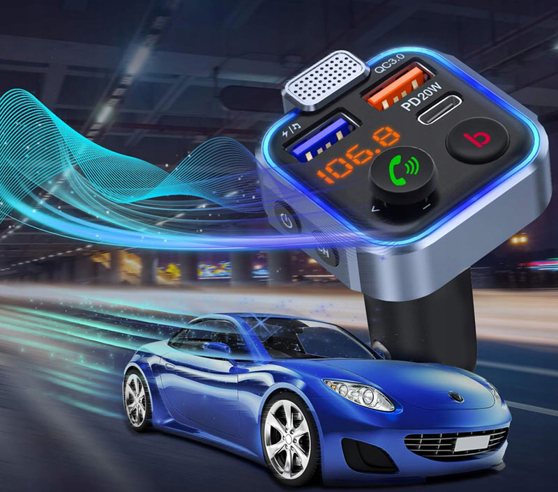 Transmitter do auta s USB nabíjaním