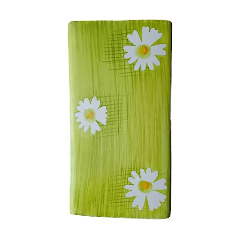 Pierrot - Zelená keramická váza s margarétami 24x10x6 cm