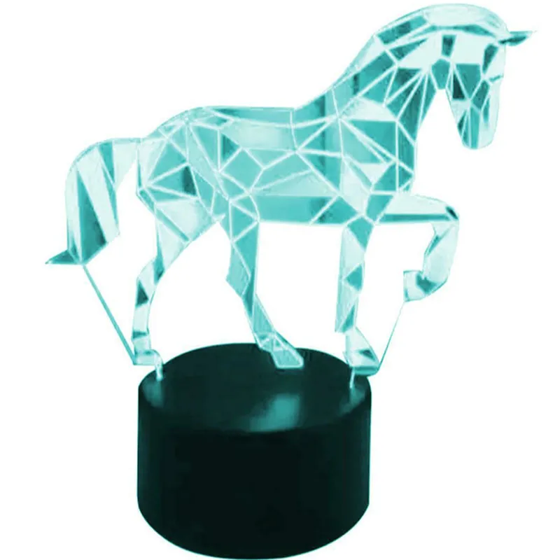 Nočná lampa 3D Jednorožec s diaľkovým ovládaním