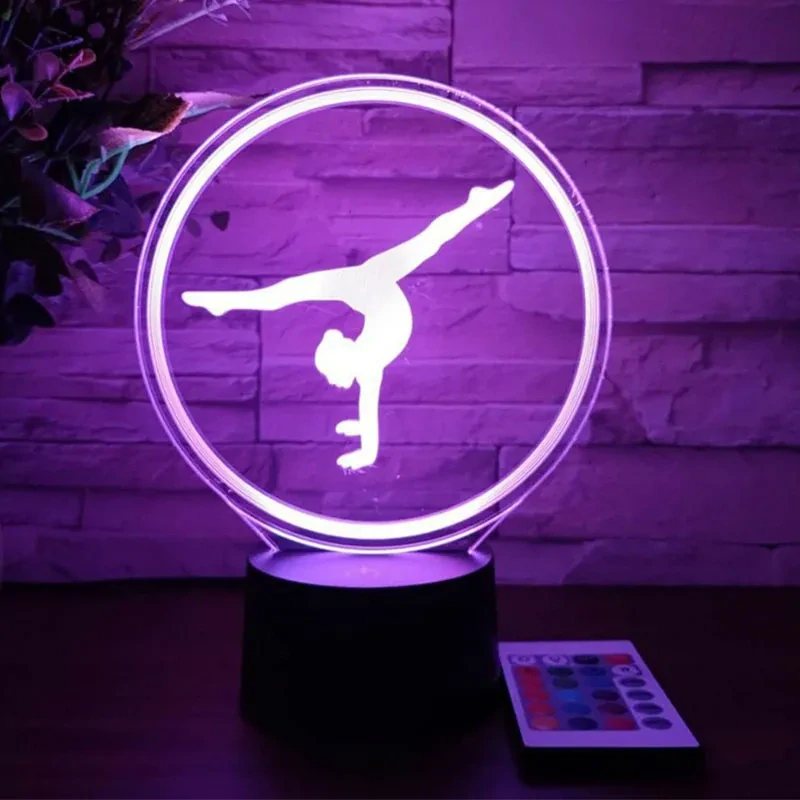 Nočná lampa 3D Gymnastika s diaľkovým ovládaním