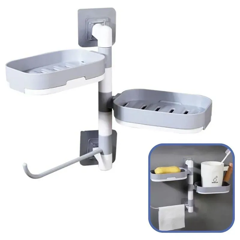 Nástenný kúpeľňový vešiak na kozmetiku otočný