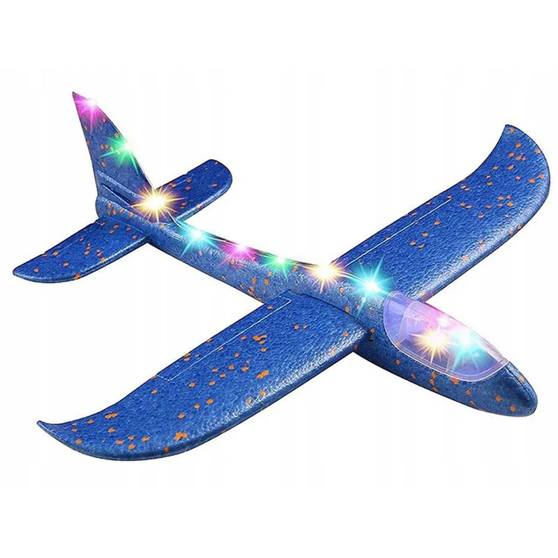 Lietadlo penové LED 47cm modré